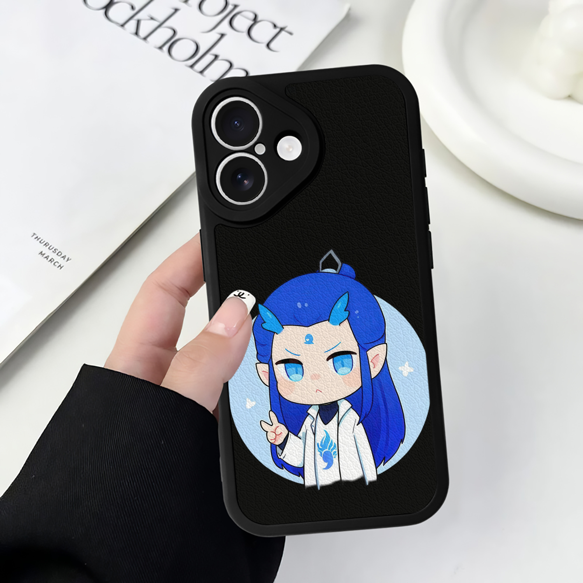 （画像用） Ne Zha 2 ナタ 魔童の大暴れ 【iPhone 16シリーズ対応】シリコンスマホケース（レザー調） 材質：シリコン
